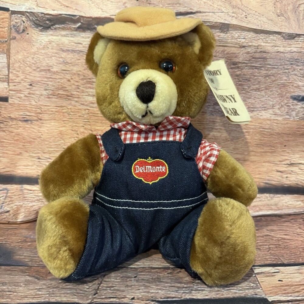 Vintage 1985 Del Monte Brawny Bear Plush Dakin Country Yumkins Stuffed Animal